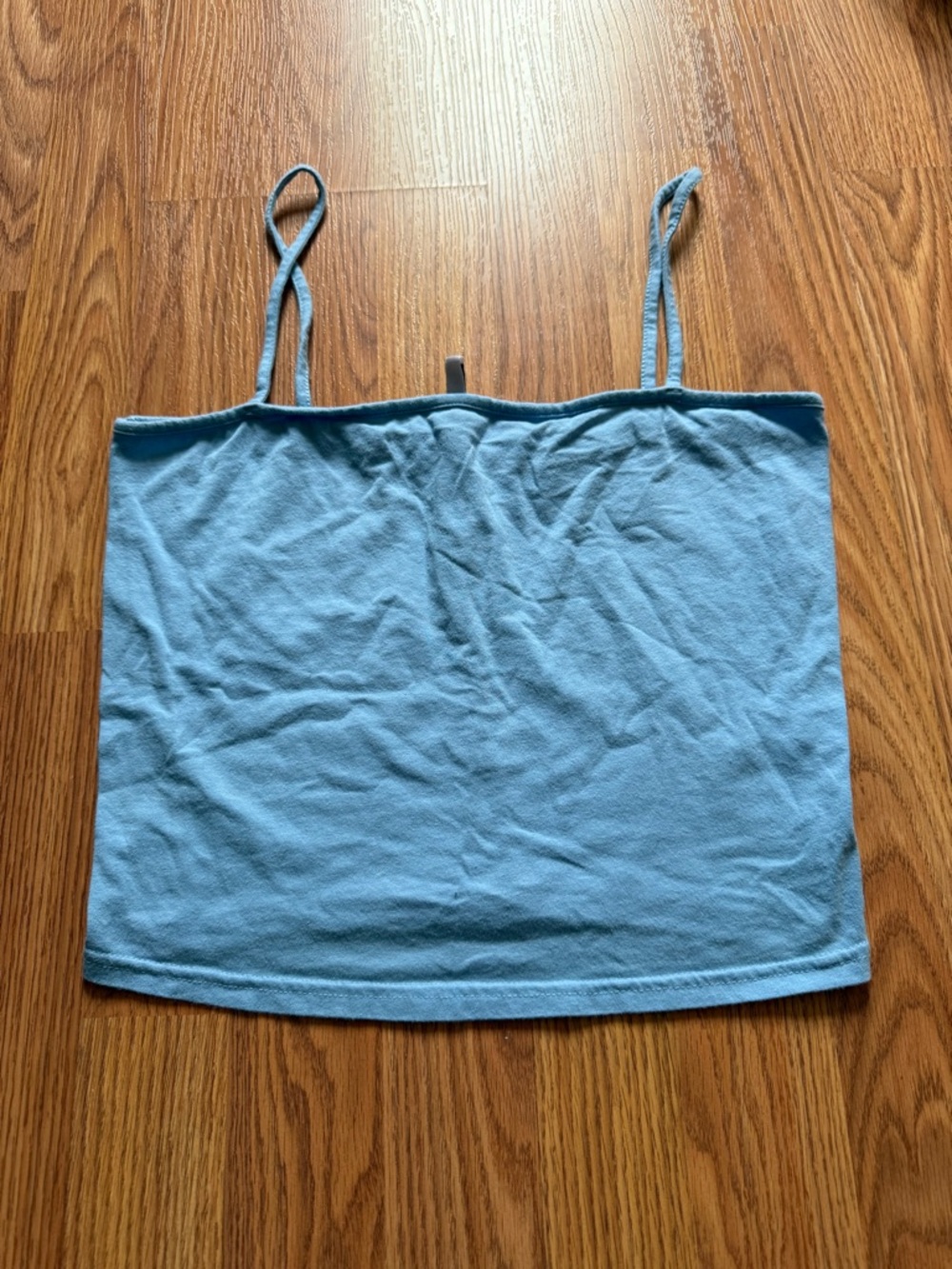 Light Blue Women's Spaghetti Strap Crop Top